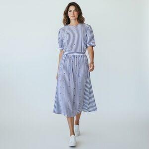 Vintage Josephine Blue And White 2 Piece Top Skirt Set Sizes 12 And 16 Pleated